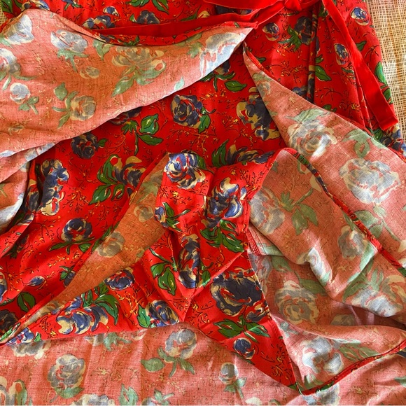 Orange Zara floral wrap dress with built in shorts - Picture 7 of 9